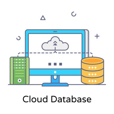 bulut hesaplama ve teknoloji temalı vektör çizimi grafik tasarımı
