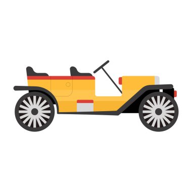 Eski model araba ikonu. vektör illüstrasyonu