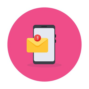 İleti vektör çizimine sahip cep telefonu