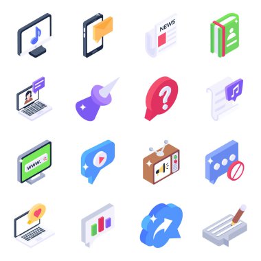 Web ve mobil için vektör simgeleri kümesi