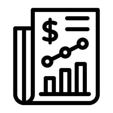 finansal rapor düz vektör simgesi