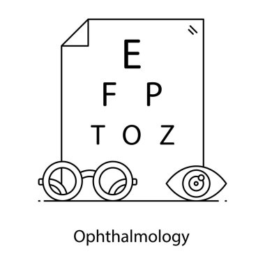 Göz testi simgesinin vektör illüstrasyonu