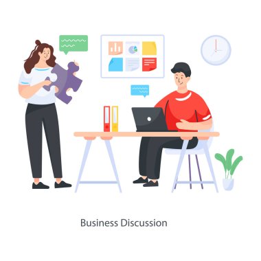 Ofiste birlikte çalışan insanlar. vektör illüstrasyonu