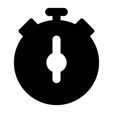 Web ve mobil uygulama tasarımınız için beyaz arkaplanda kronometre simgesi vektörü izole edildi, alarm logosu kavramı