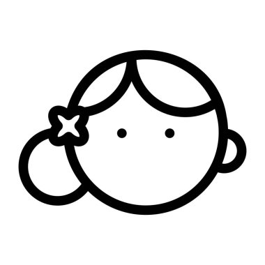 Şirin kız yüz vektör çizimi