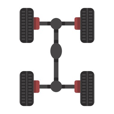 Araba lastiği ikonu. Beyaz arkaplanda izole edilmiş web tasarımı için spor elektrikli scooter vektör simgeleri çizgi filmi