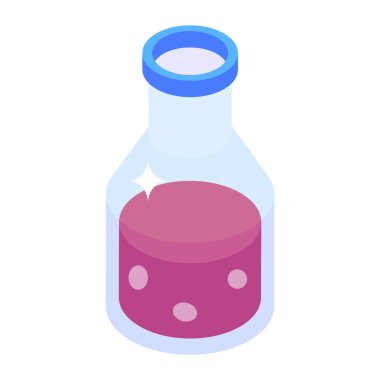 Bir şişe su ikonu. Beyaz arkaplanda izole edilmiş web tasarımı için izometrik bira şişeleri vektör sembolü