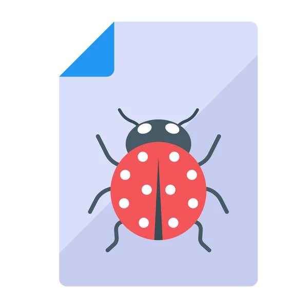 Bug Icône Vecteur Illustration Style Plat Eps — Image vectorielle