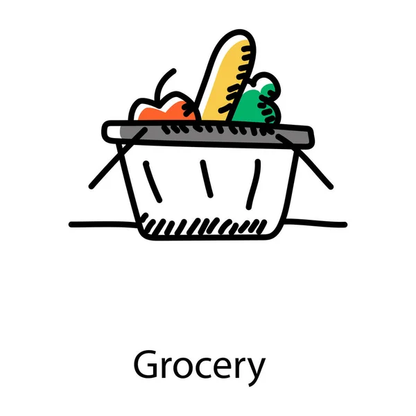 Koszyk Warzywami Wektor Ilustracja — Wektor stockowy