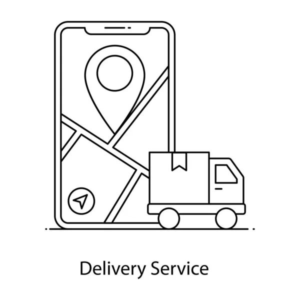 Smartphone Con Icono Navegación Gps Ilustración Vectorial — Vector de stock