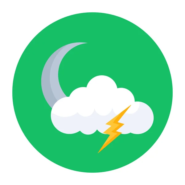 Moon Icon Flat Illustration Weather Vector Icons Isolated White Background — Stock Vector