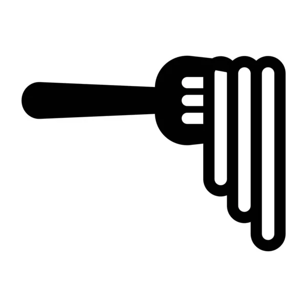 Gabel Mit Spaghetti Web Symbol Einfaches Design — Stockvektor