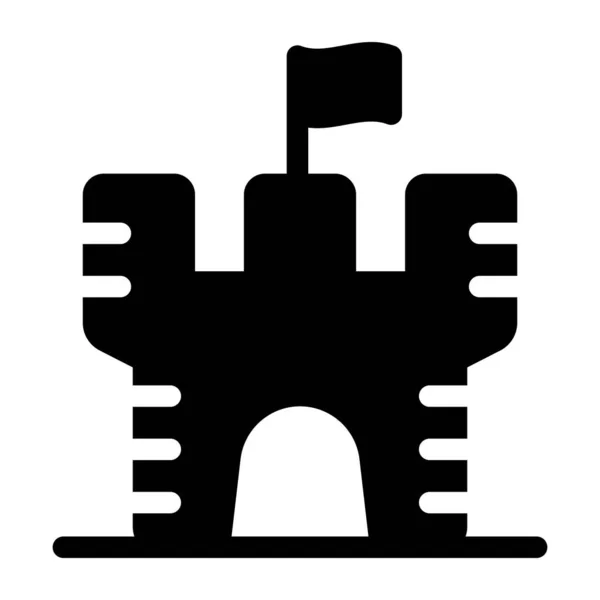 Castillo Icono Web Ilustración Simple — Vector de stock