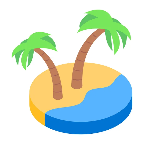 Icono Palmera Ilustración Plana Playa Vector Vacaciones Iconos Para Web — Vector de stock