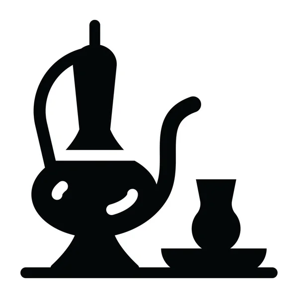 Flat Illustration Tea Pot Vector Icons Web — Stock Vector