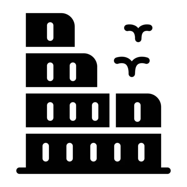 Ikona Zamku Stylu Czarnym Izolowane Białym Tle Ilustracja Wektora Symbolu — Wektor stockowy