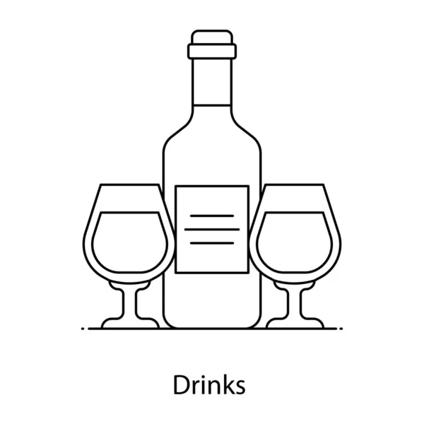Ποτήρι Κρασί Εικονίδιο Περίγραμμα Εικονογράφηση Διανυσματικών Εικονιδίων Αλκοόλης Για Διαδίκτυο — Διανυσματικό Αρχείο