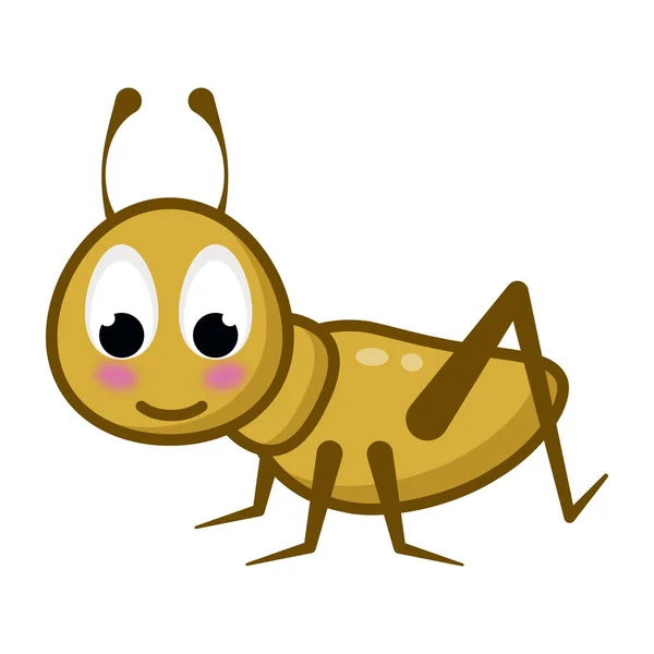 Divertida Ilustración Dibujos Animados Carácter Insecto Con Ojos Amarillos Estilo — Vector de stock