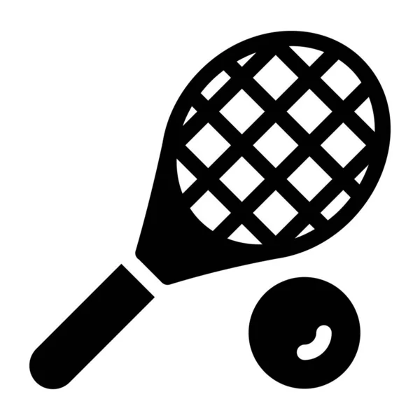 テニスラケットアイコンベクトルイラスト — ストックベクタ