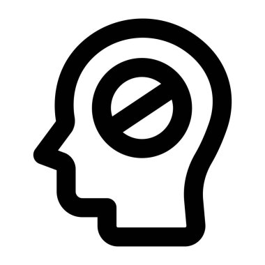 Soru işareti simgesi olan insan kafası. Web için beyin vektör simgeleri olan insan tasviri