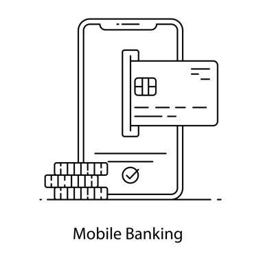 mobil ödeme çizgisi simgesi