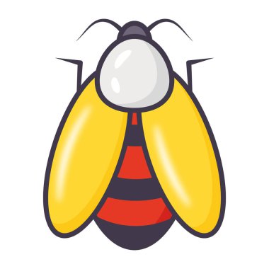 Arı böceği simgesi. beyaz arkaplanda izole edilmiş uğurböceği vektör illüstrasyonunun çizgi filmi