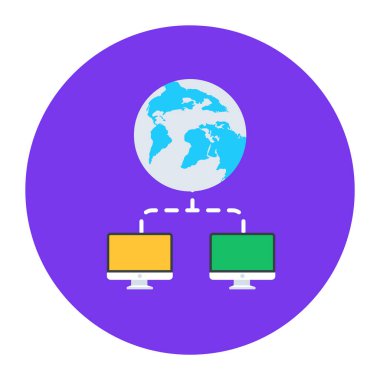 Bilgisayar monitörü simgesi. vektör illüstrasyonu
