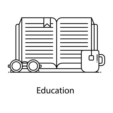 kitap ve eğitim ikonu vektör illüstrasyon grafik tasarımı