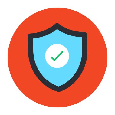 Güvenli güvenlik vektör illüstrasyonlu kalkan