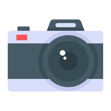 Kamera simgesi. Web tasarımı için fotoğraf video vektör simgelerinin düz çizimi