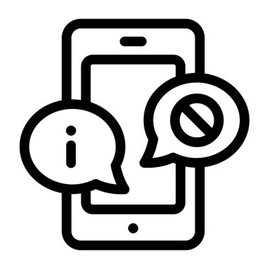 sohbet baloncukları vektör simgesi olan cep telefonu