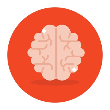 İnsan beyni ikon vektör illüstrasyonu