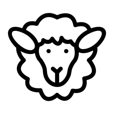 Koyun kafası ikonu. Web için aslan vektör simgelerinin özet çizimi