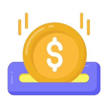 Dolar sembollü para çantası vektör çizimi tasarımı