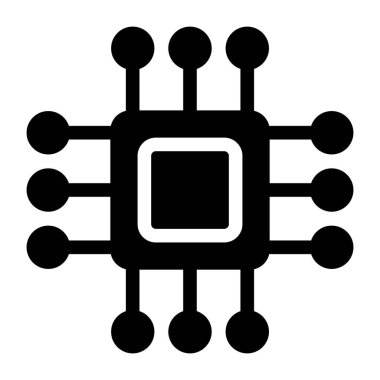 mikroişlemci simgesi vektör çizimi