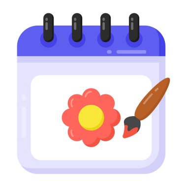 Takvim, tarih, Paskalya, saat, bahar, vektör illüstrasyonu