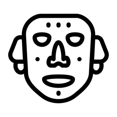 maskeli kızgın yüz, vektör illüstrasyonu