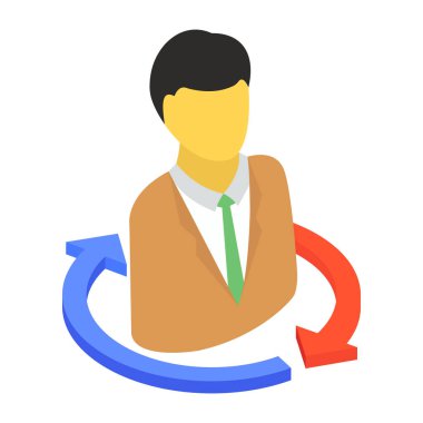 İş adamı simgesi, vektör illüstrasyonu 