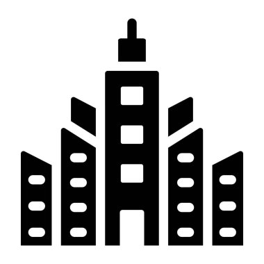 Siyah beyaz bina simgesi