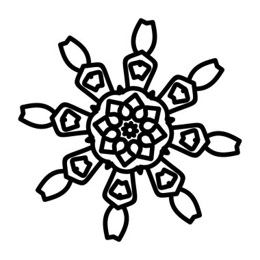 Basit bir mandala. Beyaz üzerine izole edilmiş. vektör illüstrasyonu