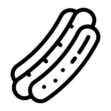 Sosisli sandviç. Web simgesi basit illüstrasyon