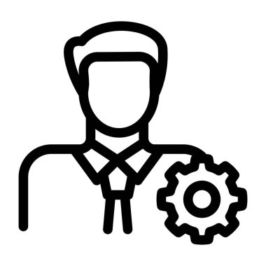 kullanıcı işçisi simgesi vektör illüstrasyonu