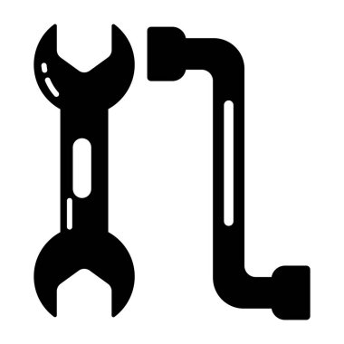 İngiliz anahtarı ve tornavida ikonu. özet vektör illüstrasyonu.