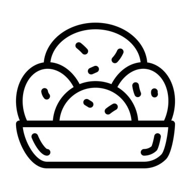 çizgi yiyecek ikonu vektör illüstrasyonu