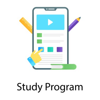 Mesajlı akıllı telefon. Düz dizayn. vektör illüstrasyonu