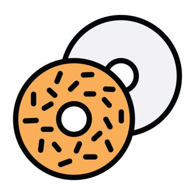 Çörekler. Web simgesi basit illüstrasyon