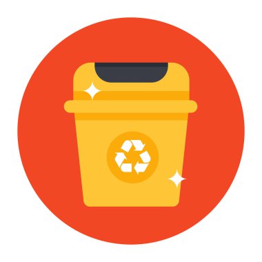 Plastik geri dönüşüm kutusu simgesinin vektör çizimi