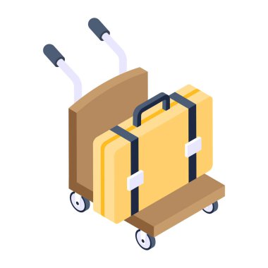 Bavulun izometrik çizimi.