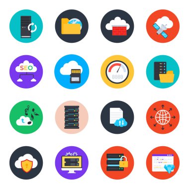 bulut hesaplama ve veritabanı simgeleri ayarlandı