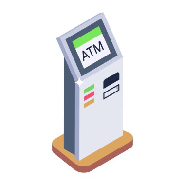 atm makine vektör illüstrasyon tasarımı